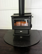 1250 x 1250 Urban Black Flat Wall Curve Granite Hearth - END OF LINE SALE