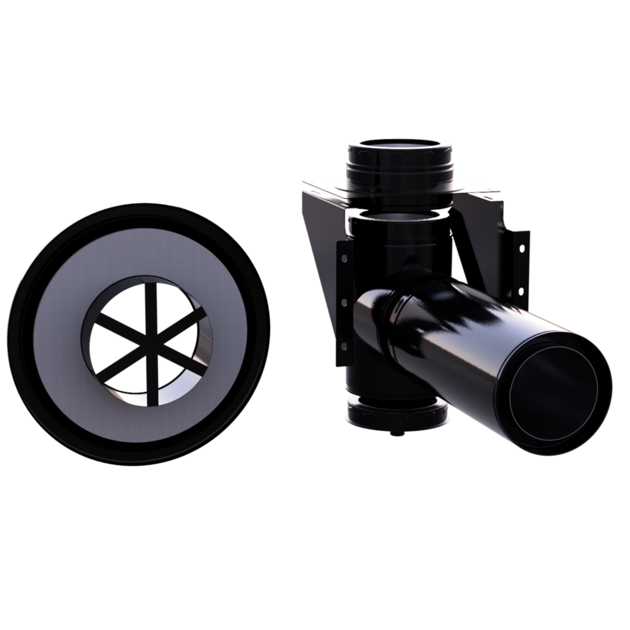 INSULATED FLUE 90 WALL PEN KIT (inc Rings)