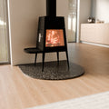 1250 x 1250 Urban Black Flat Wall Curve Granite Hearth - END OF LINE SALE