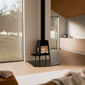 Urban Black Flat Wall Curve Granite Hearth