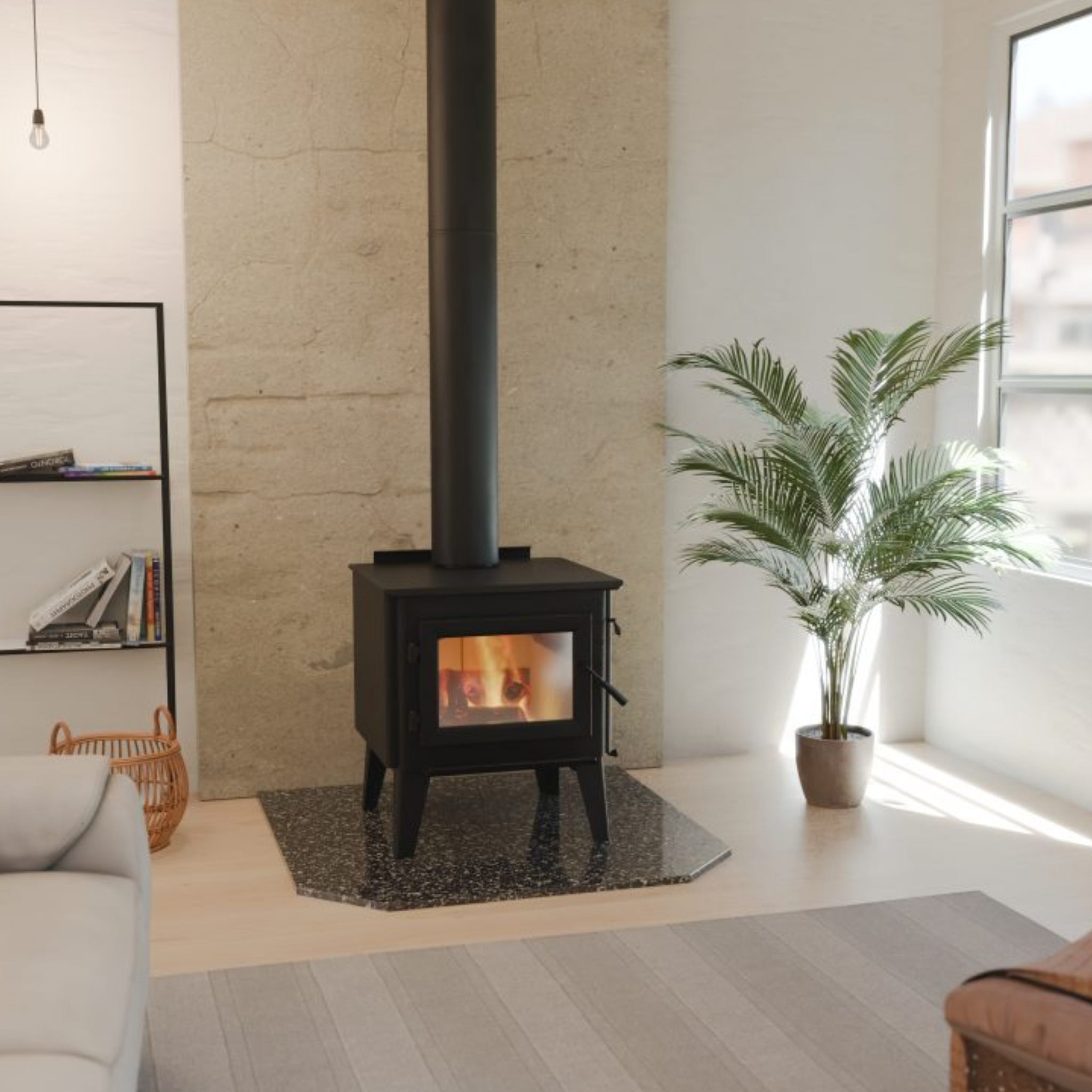 Flat Wall Square Granite Hearth 1050×1050