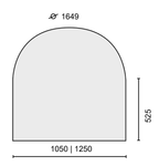 1250 x 1250 Urban Black Flat Wall Curve Granite Hearth - END OF LINE SALE