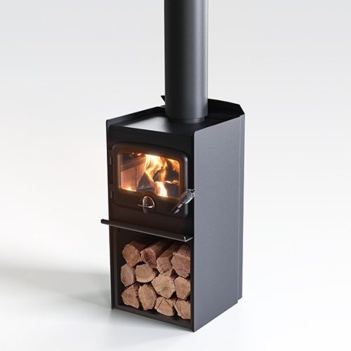 Nectre Wood Heater with Woodstacker, Available at Obrien's Wangaratta Heating Cooling & Plumbing