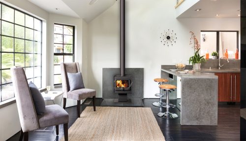 Nectre Wood Heater in Living Room, Available at Obrien's Wangaratta Heating Cooling & Plumbing